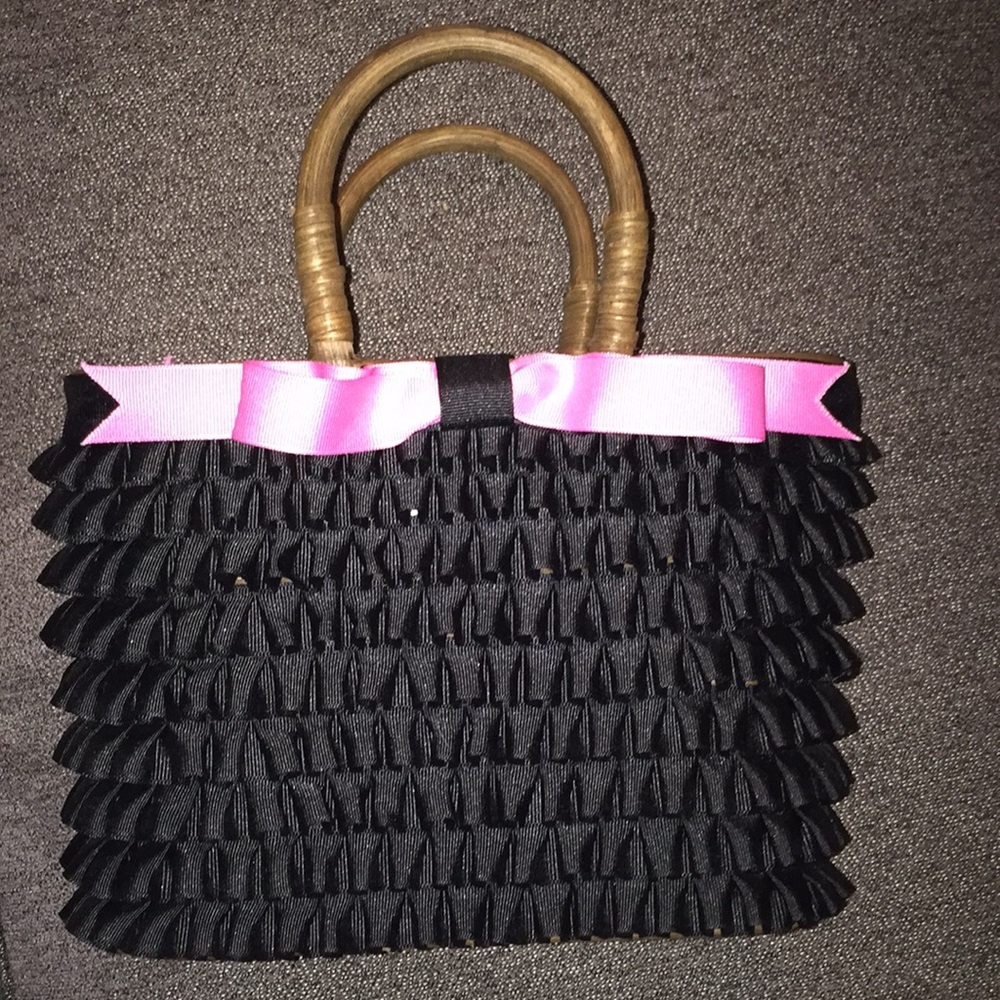 Gretchen Scott Black & Pink Basket Purse